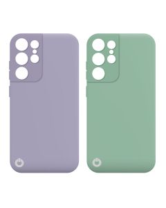 Toni Twin Silicone Case Samsung Galaxy S21 Ultra 5G in Violet and Turquoise sold by Technomobi