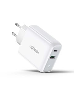 UGREEN 2 Port 30W PD/USB Home Charger - White