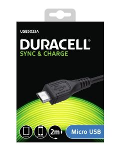 Duracell Micro USB Cable 2m - Black