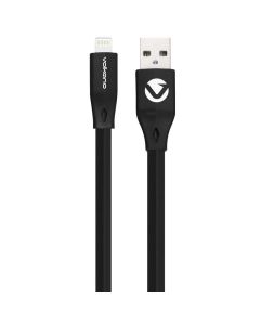 Volkano Slim Series Flat PVC Lightning Cable - Black