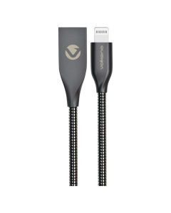 Volkano Iron Series Round Metallic Spring MFI Lightning Cable - Gun Metal