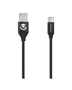 Volkano Weave Series Fabric Braided Type C Cable - Black