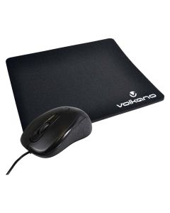 Volkano Slick Series Wired USB Mouse with Mousepad Combo