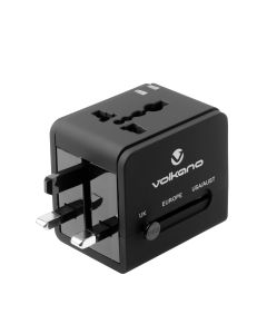 Volkano International Series Travel Adapter Plug With 2 USB Charge Ports