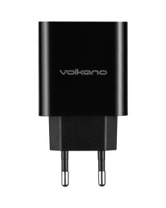 Volkano Cupla Series 3.1A Dual Output Charger with 2 Charge Cables - Black