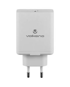 Volkano Potent Plus Series 45W Compact PD Wall Charger - White