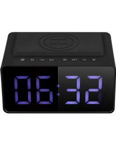 Volkano Awake Plus Series Alarm Clock with Wireless Charging & Speaker - Black