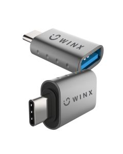 Winx Link Simple Type C to USB Adapter Dual Pack in Grey sold by Technomobi