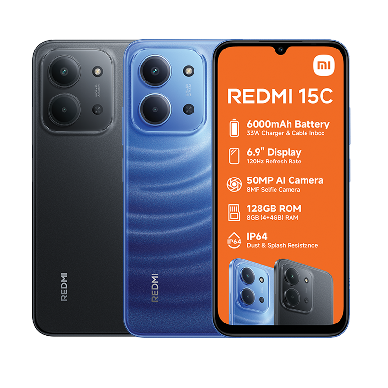 REDMI 15C 8GB/128GB 新品 Xiaomi Redmi 15C – 6 000 mAh, 120 Hz Display & 50MP | Technomobi ZA