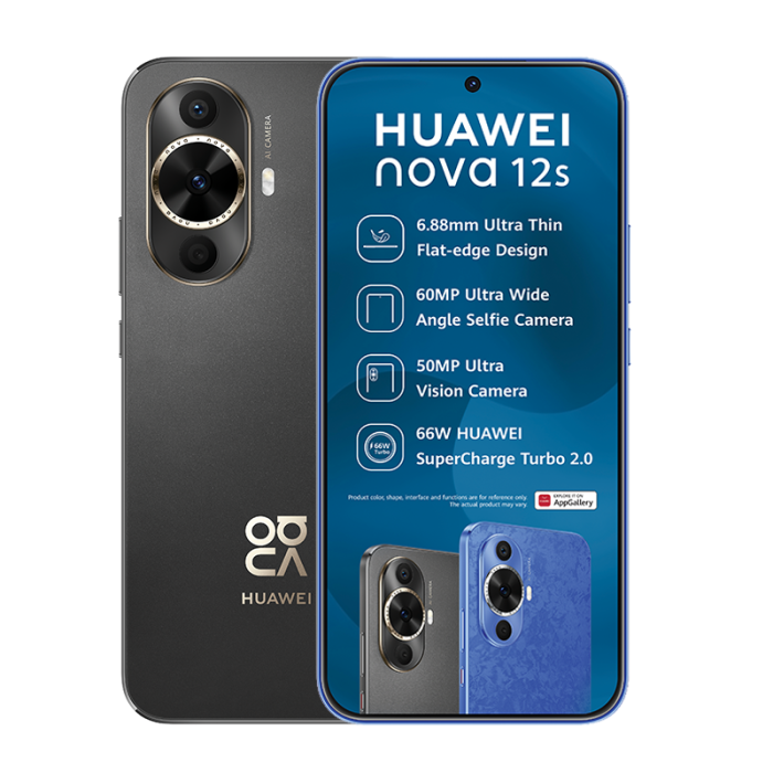 Huawei nova 12s 4G Dual Sim 256GB Black Contract Deal Technomobi