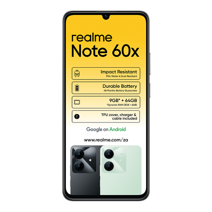 Realme Note 60X 4G Dual Sim 64GB - Black