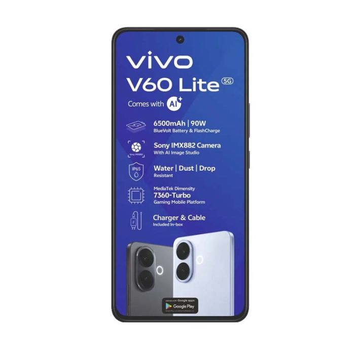 Purchase Vivo V60 Lite 5G 256GB - Black Online in South Africa