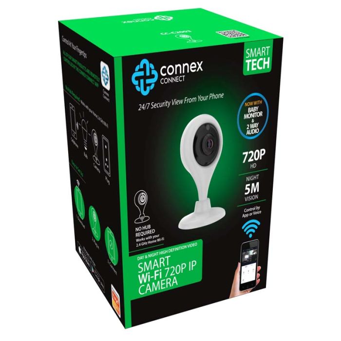 Connex Connect Smart WiFi 720P PTZ IP Camera Indoor Technomobi