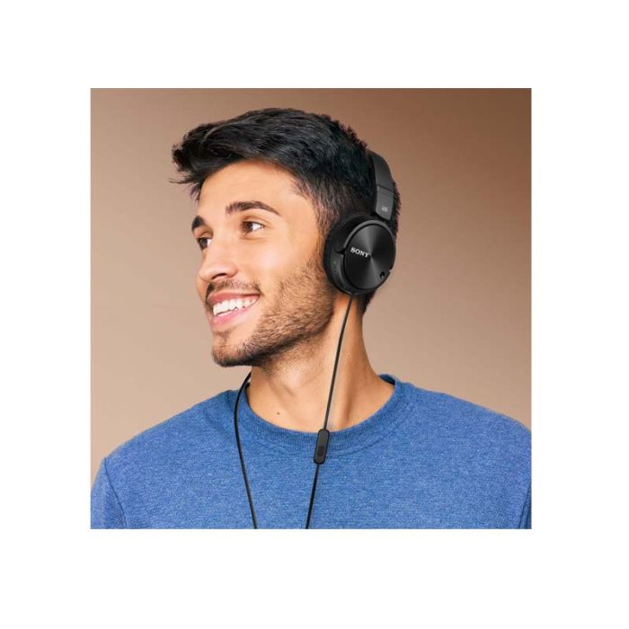 Sony MDR-ZX310AP Folding Aux Headphones with Mic - Black | Technomobi