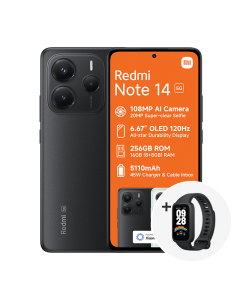 Xioami Redmi Note 14 5G in black sold by Technomobi