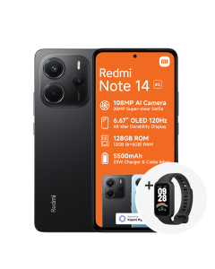 Xiaomi Redmi Note 14 4g in black sold by Technomobi