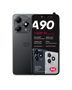 Itel A90 4G in black sold by Technomobi
