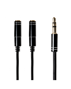 Gizzu 3-Pole Audio Splitter Cable - Black Sold By Technomobi