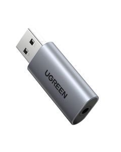 UGREEN CM383 USB-A to 3.5mm Audio Jack External Sound Adapter - Silver