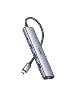 UGREEN Revodok 5-in-1 Type C Hub | 4K HDMI | Type-C | USB3.0 | USB2.0 - Silver