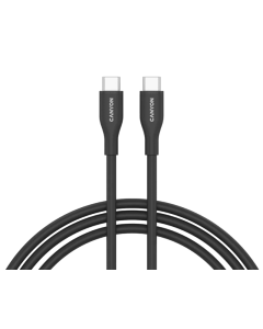 Canyon Cable CC60SC10 Type-C to Type-C 60W 1m Silicon Black Sold By Technomobi
