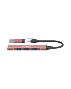 Canyon Hub DS-02 4in1 USB-A/C - Pink