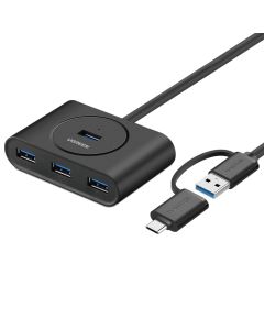 UGREEN 4-Port USB 3.0 Hub with Micro USB | 5Gbps Data Transfer - 1m