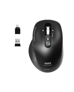 Port Connect Business 2.4GHz Rechargeable Bluetooth Wireless Mouse – Black