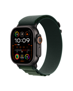 Apple Watch Ultra 2 GPS + Cellular 49mm Black Titanium Case with Dark Green Alpine Loop - Large