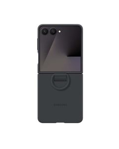 Samsung Galaxy Z Flip7 Silicone Case with Ring - Black