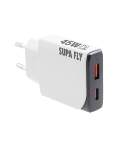 Supa Fly  45W Dual A & C Wall Charger - White