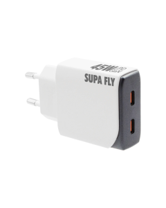 Supa Fly 45W Dual C Wall Charger - White