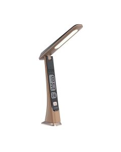 Snug LED Desk Lamp With Clock - Wood
