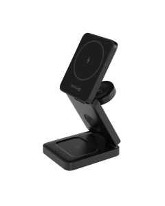 Snug 3-In-1 Magnetic Wireless Travel Charger 15W - Black