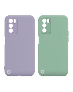 Toni Twin Silicone Case Oppo A54s/ A16s/ A16 4G in Violet and Turquoise sold by Technomobi