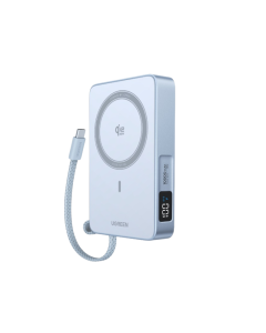 UGREEN Magnetic Wireless Power Bank With Built-in Cable 10000mAh Blue Sold By Technomobi