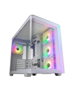 FSP M580 ARGB ATX Mid Tower Gaming Chassis - White Sold By Technomobi