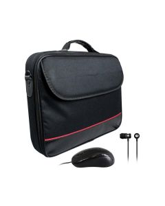Volkano Shoulder Bag Set with Wired Mouse and In-Ear Earphones