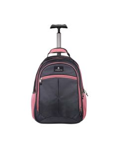 Volkano Orthopaedic Trolley Backpack - Dark Grey / Pink