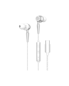Yookie YTL-15 Wired Earphones Type-C White&Silver Sold By Technomobi